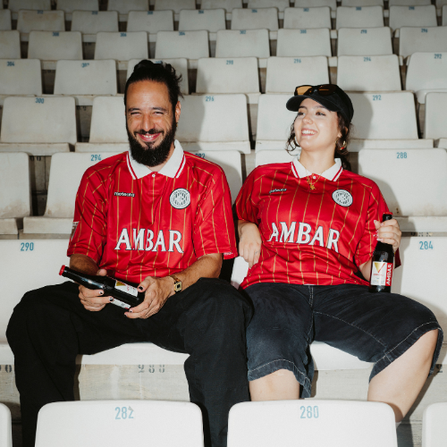 camiseta ambar retro fútbol